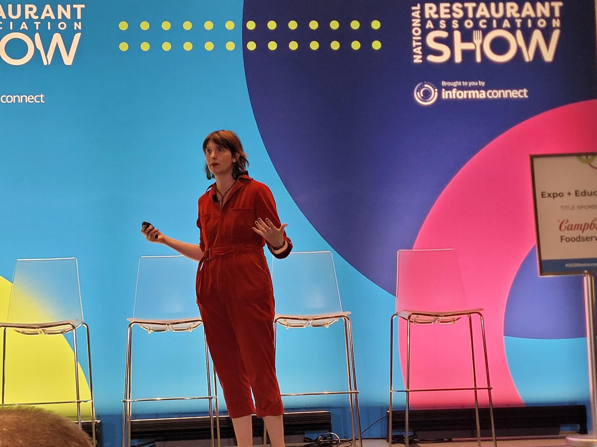 Emma speaking at the National Restaurant Association Show